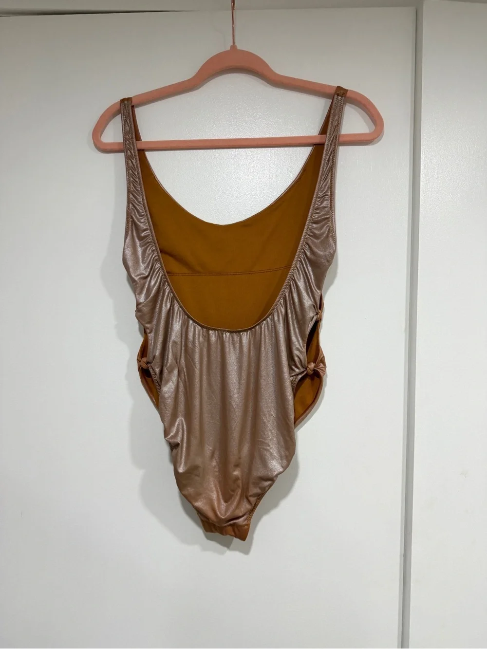 Zara Shiny Chestnut Brown One-Piece Swimsuit
